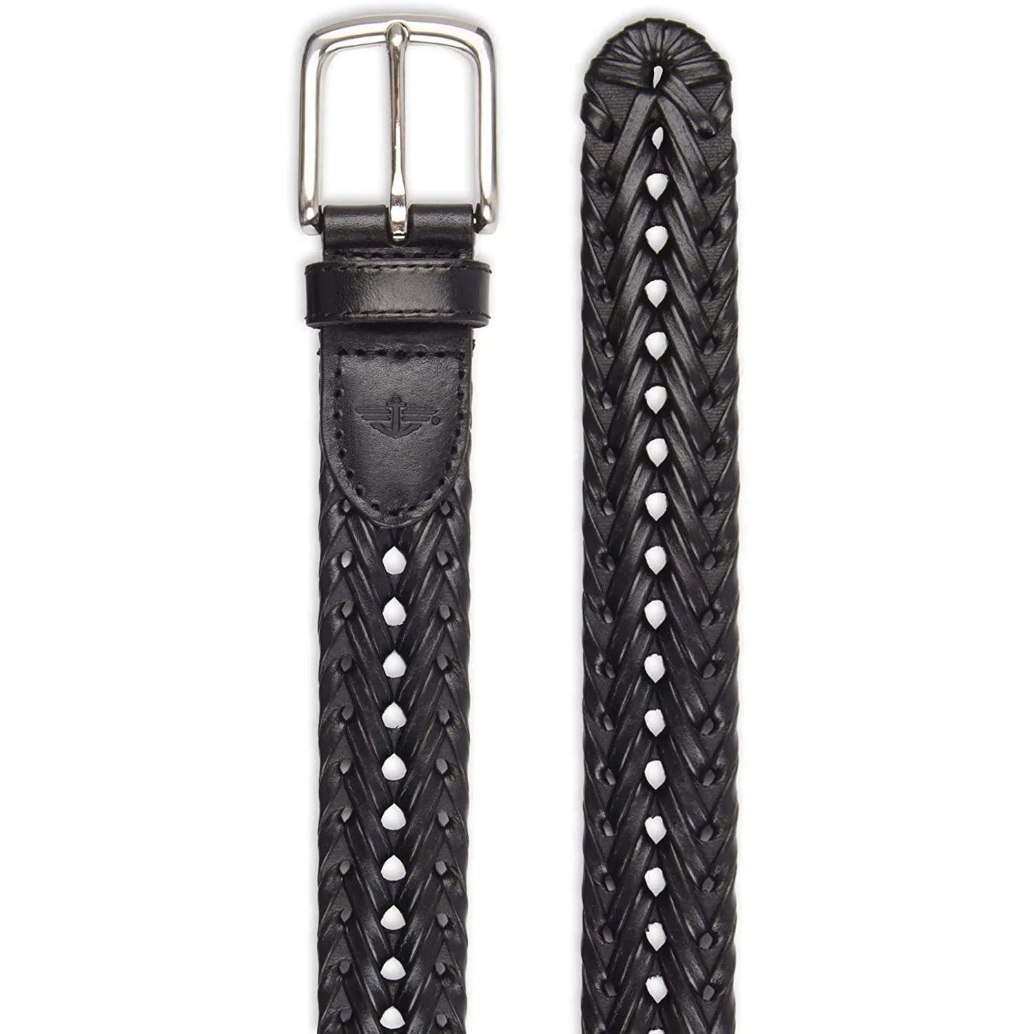 Dockers Men's Leather Braided Casual and Dress Belt | Color Black Woven