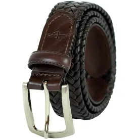 Dockers Men's Leather Braided Casual and Dress Belt | Color Brown Stretch