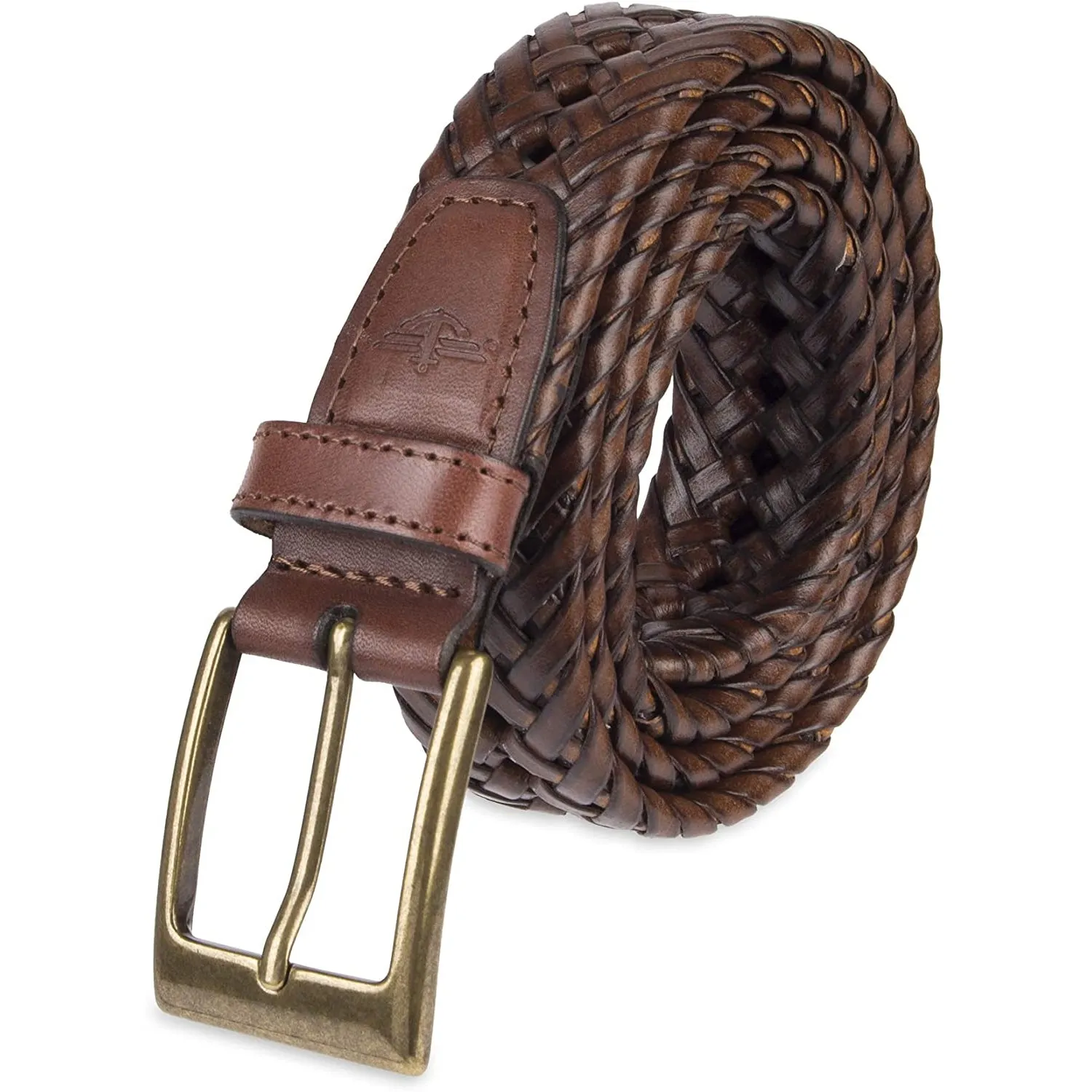 Dockers Men's Leather Braided Casual and Dress Belt | Color Tan Glazed