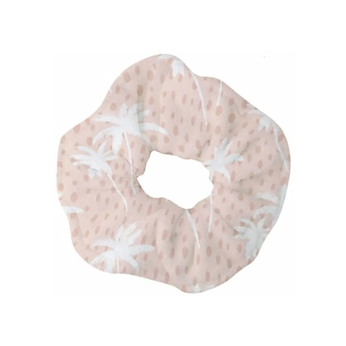 Dotted Palm Tree on Pink Scrunchie, Set of 2