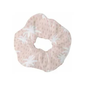 Dotted Palm Tree on Pink Scrunchie, Set of 2