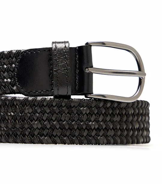 Elastic Braided Belt Black