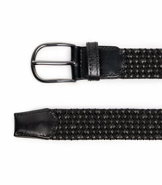 Elastic Braided Belt Black