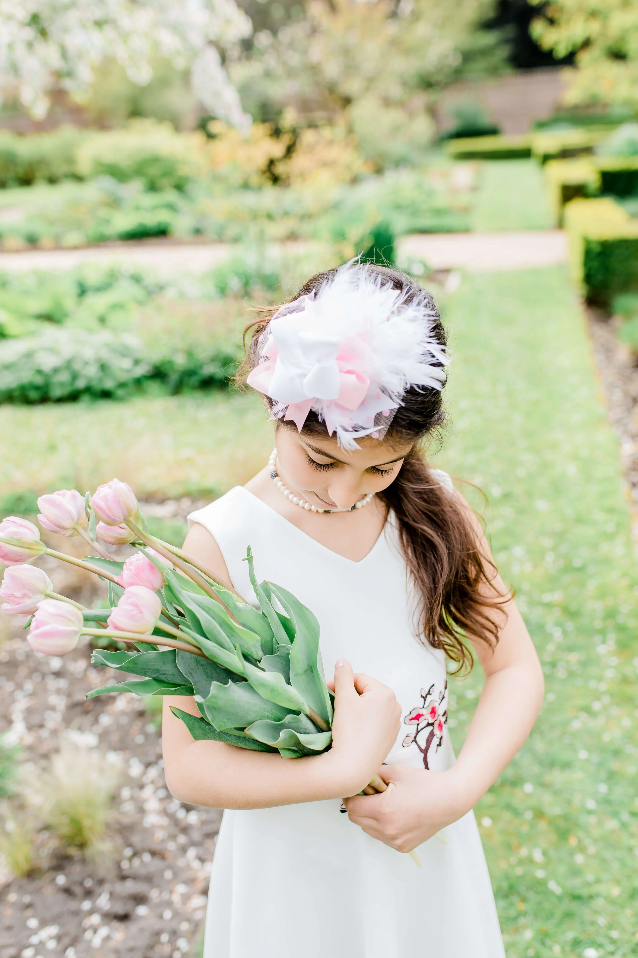 Fancy in Feathers & Tulle hair bow | Mama & Me