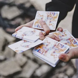 Fluid Art Orange (Cardistry Edition) Playing Cards