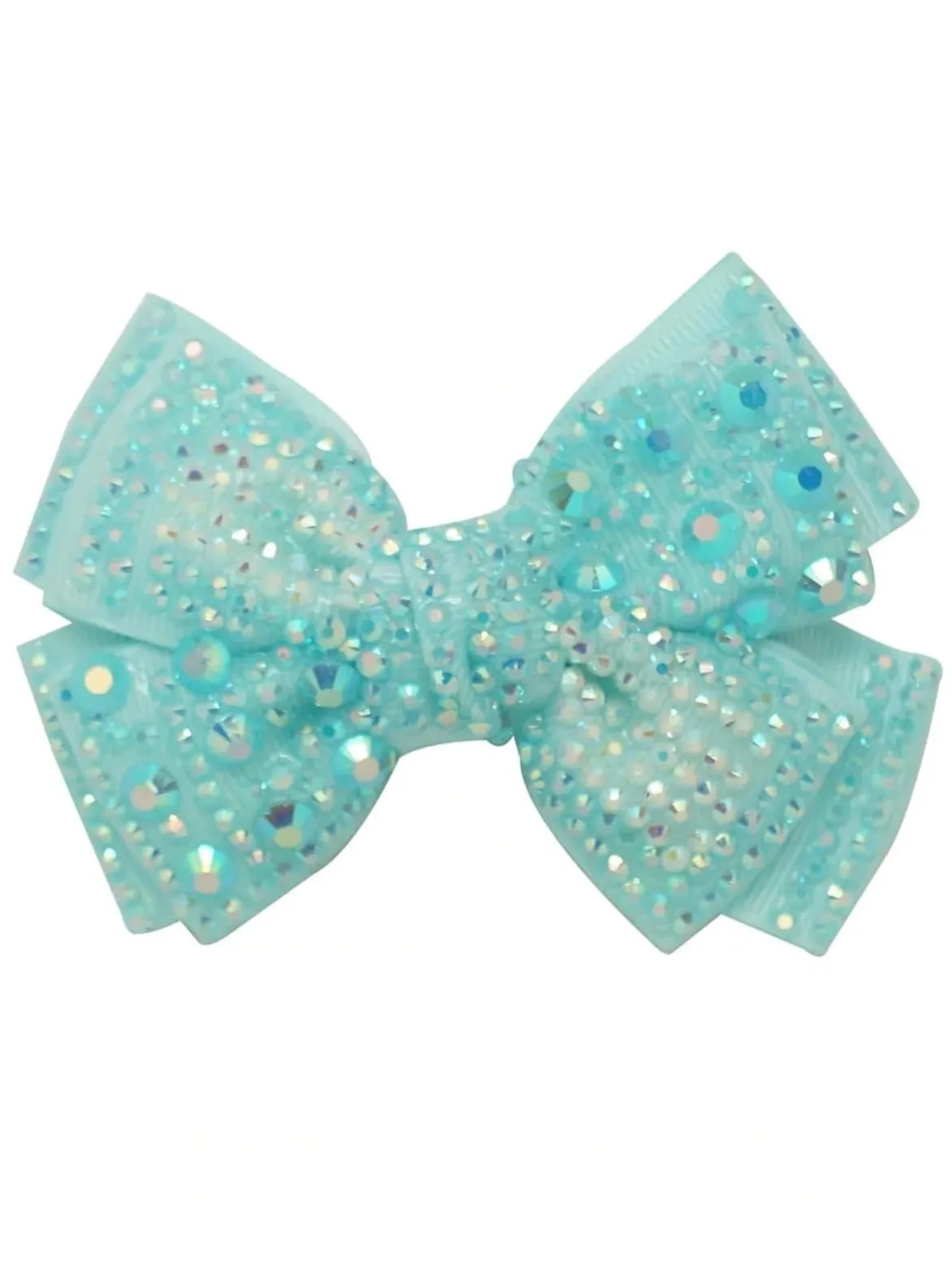 Girls Crystal Rhinestone Embellished Bow Hair Clips