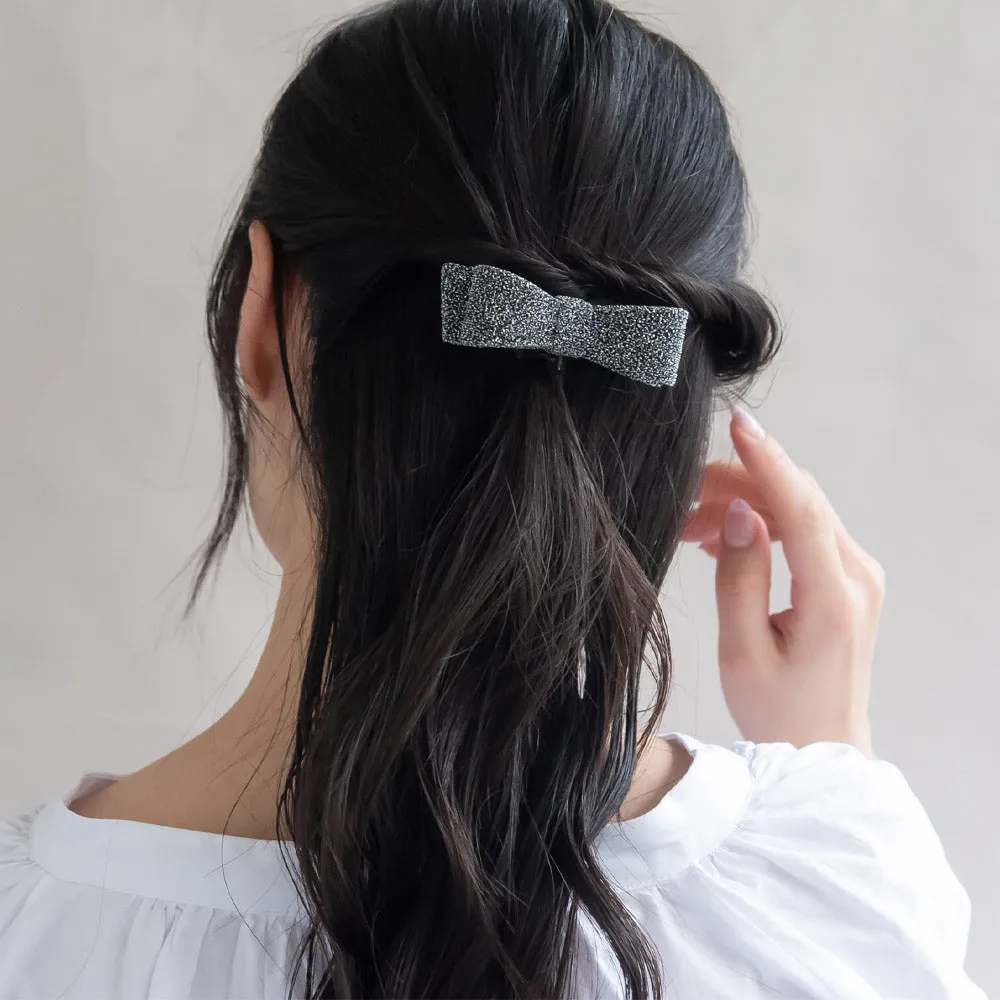 Glitter Bow Hair Barrette