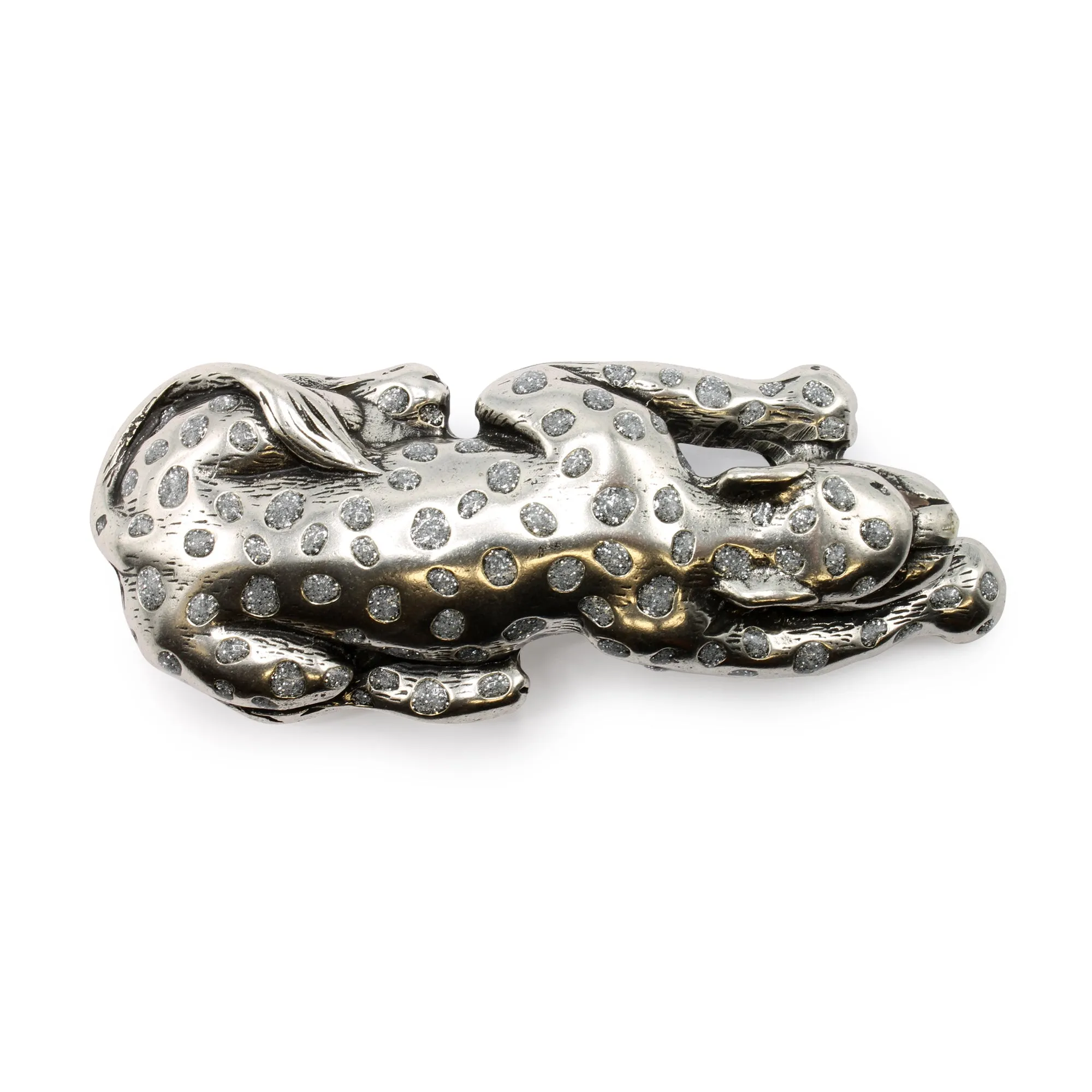 Glitter Enamel Leopard Buckle 40mm