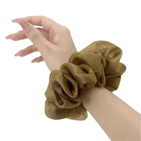 Glossy Gold Organza Scrunchie