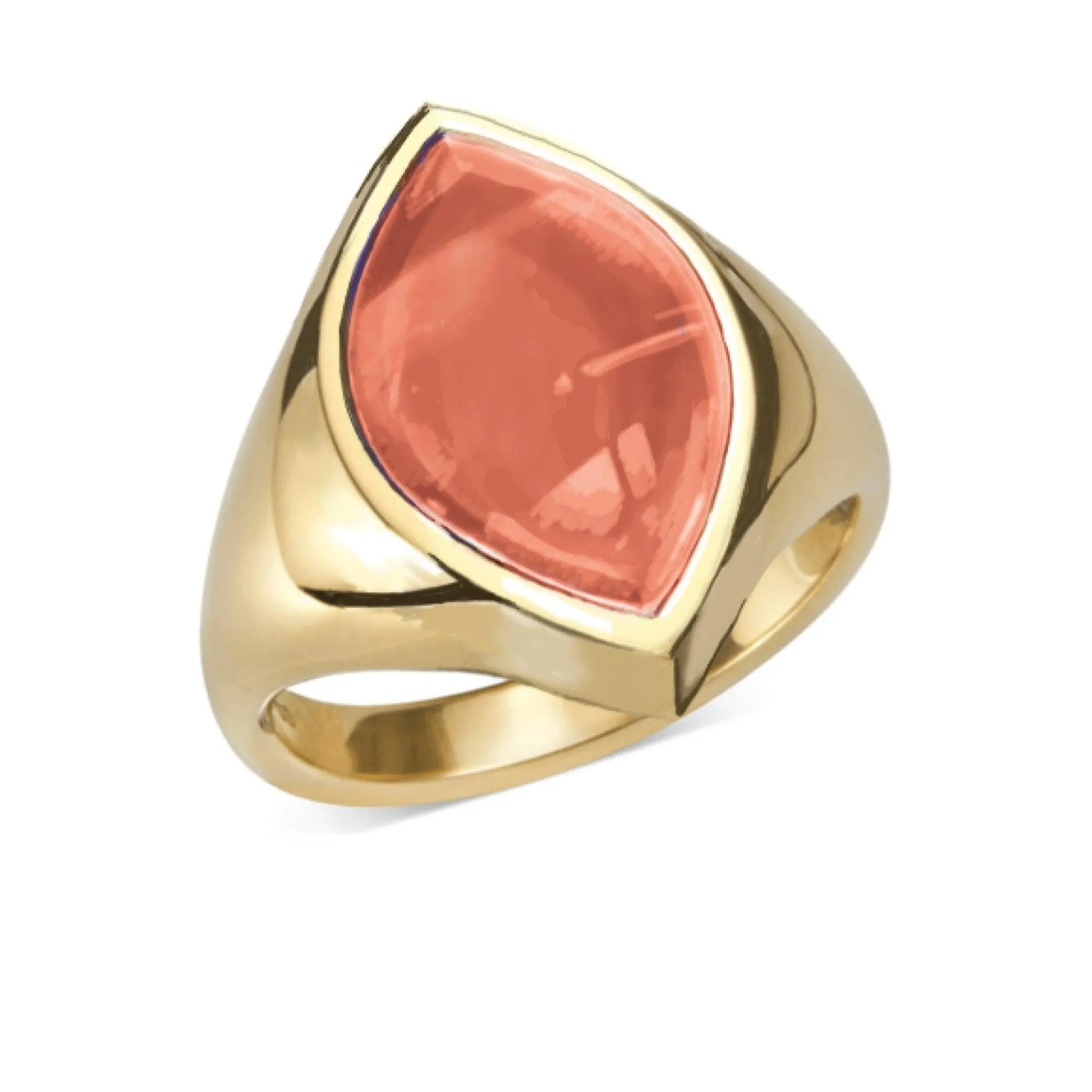 Gold Custom Carnelian Engraved Bishop Ring