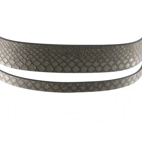 Gray Snakeskin Graduating Double Wrap Belt