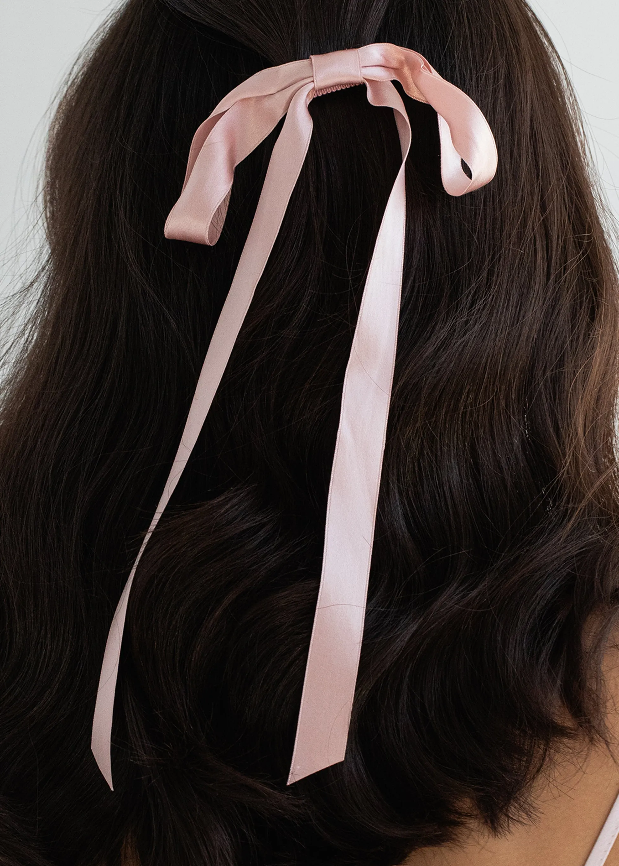 Gretta Bow Barrette -- Blush