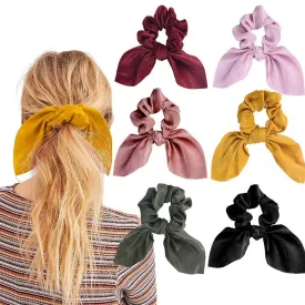 Hair Scrunchies Satin Silk Hair Ties 6PCS