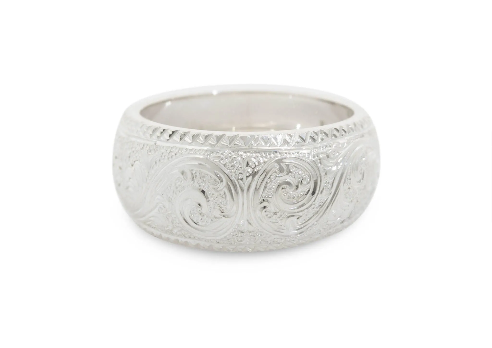 Hand Engraved Ring, Sterling Silver