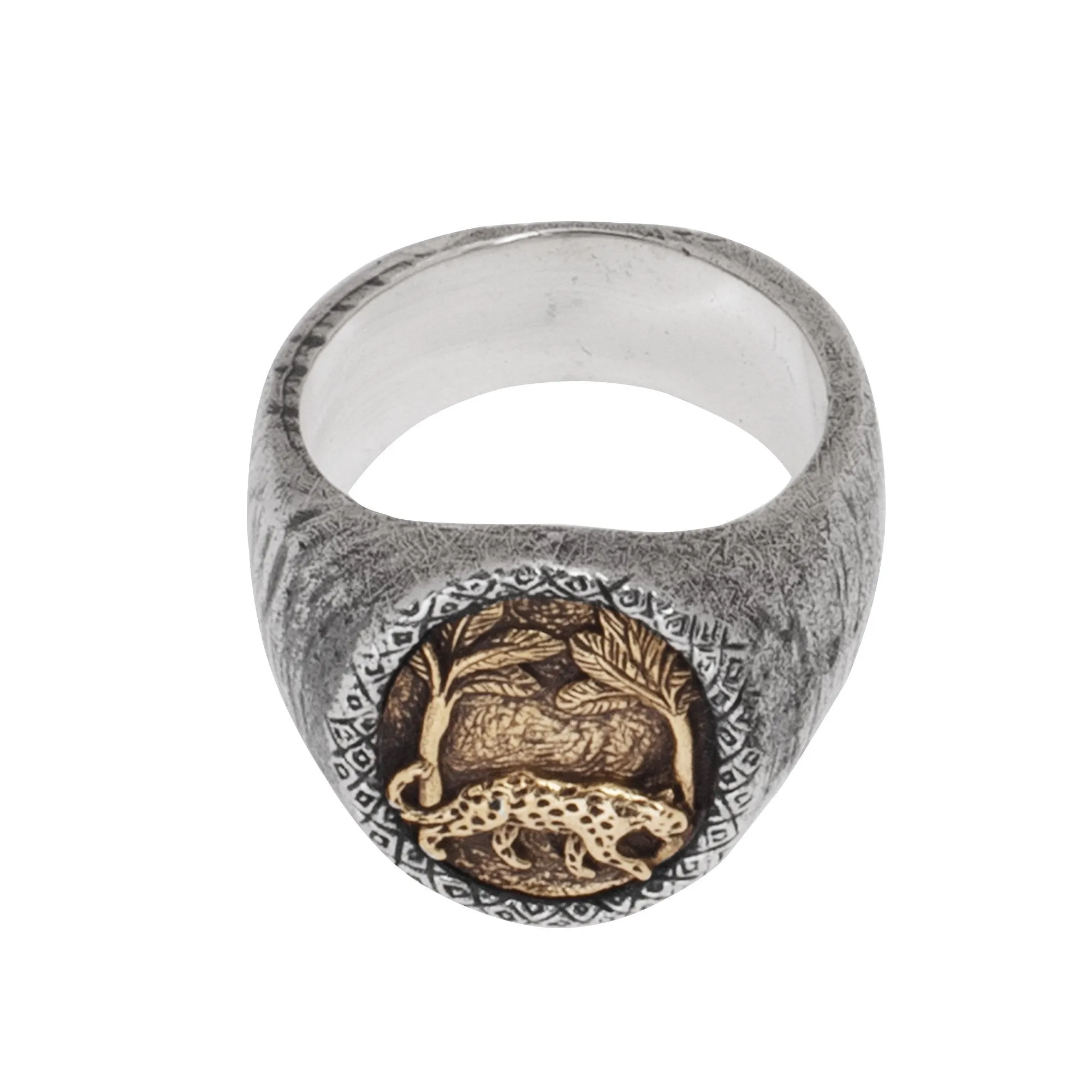 HUTAN RING | 925 STERLING SILVER W/BRASS EMBLEM