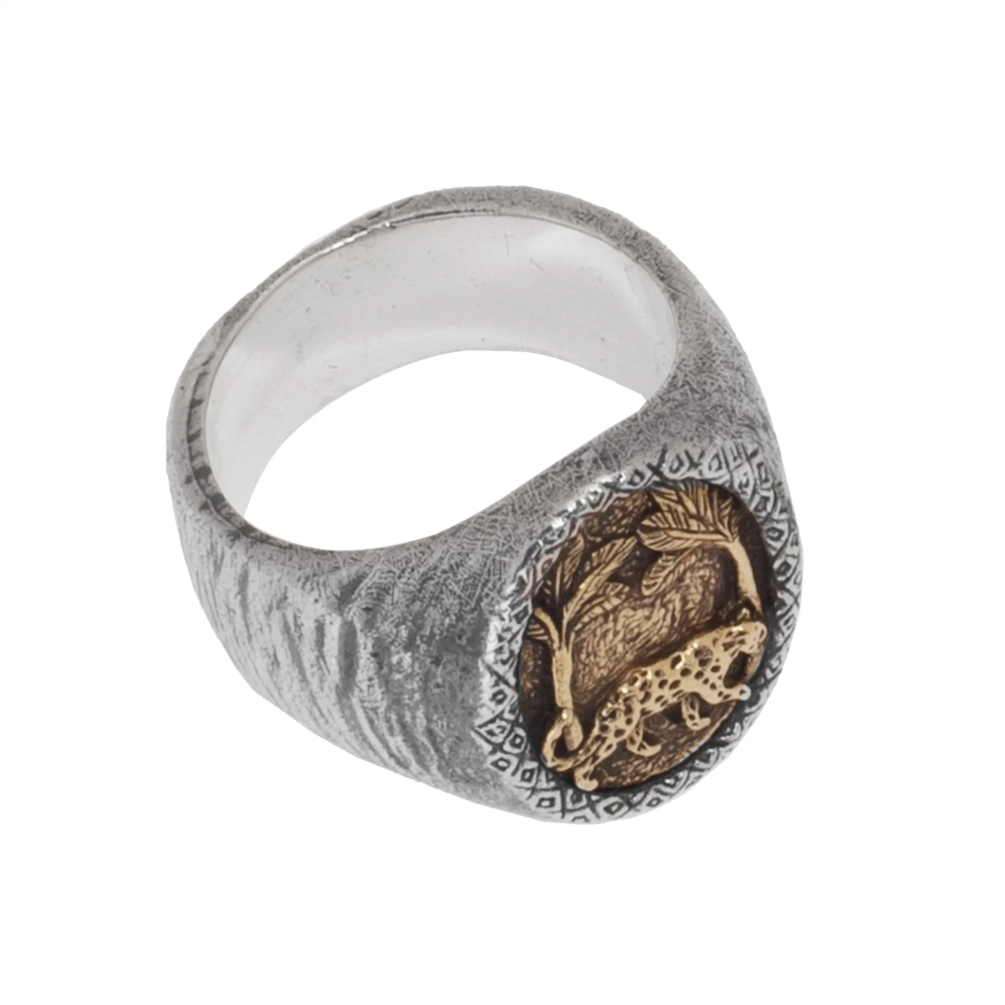 HUTAN RING | 925 STERLING SILVER W/BRASS EMBLEM