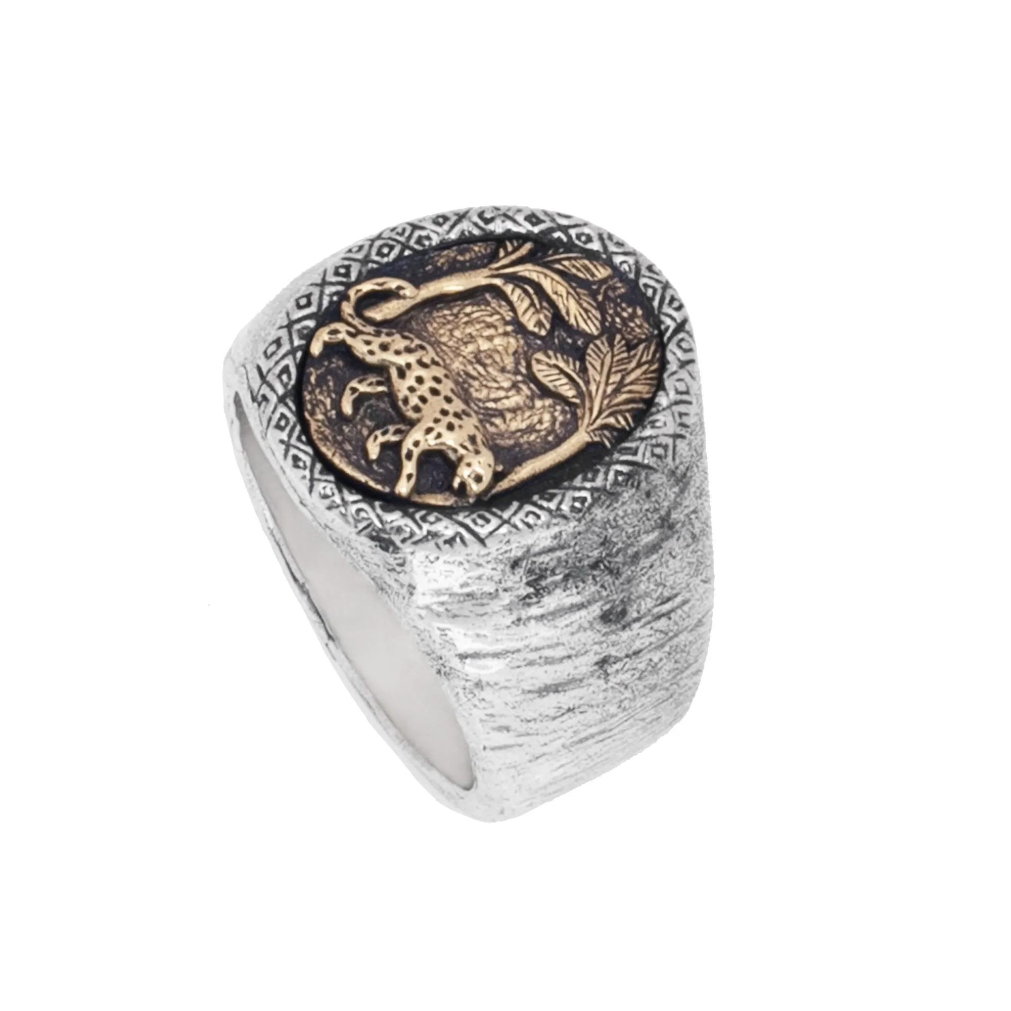 HUTAN RING | 925 STERLING SILVER W/BRASS EMBLEM