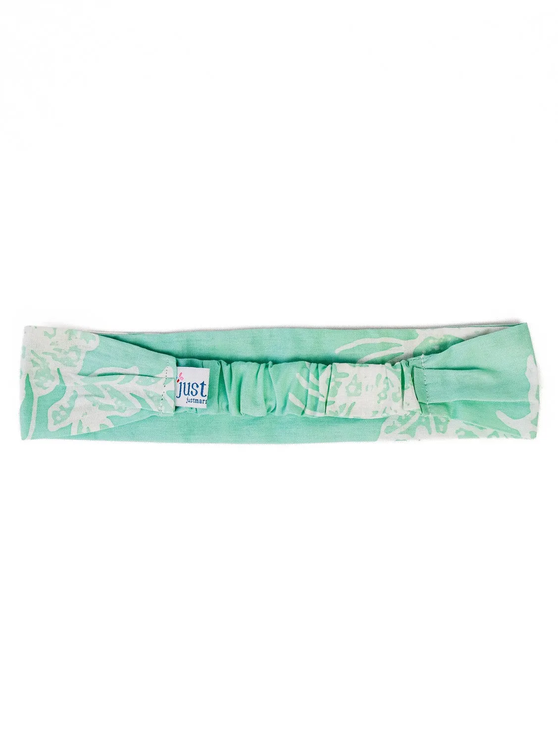 JUST MAR'S Hand Stamped Batik Headband in Mint Green