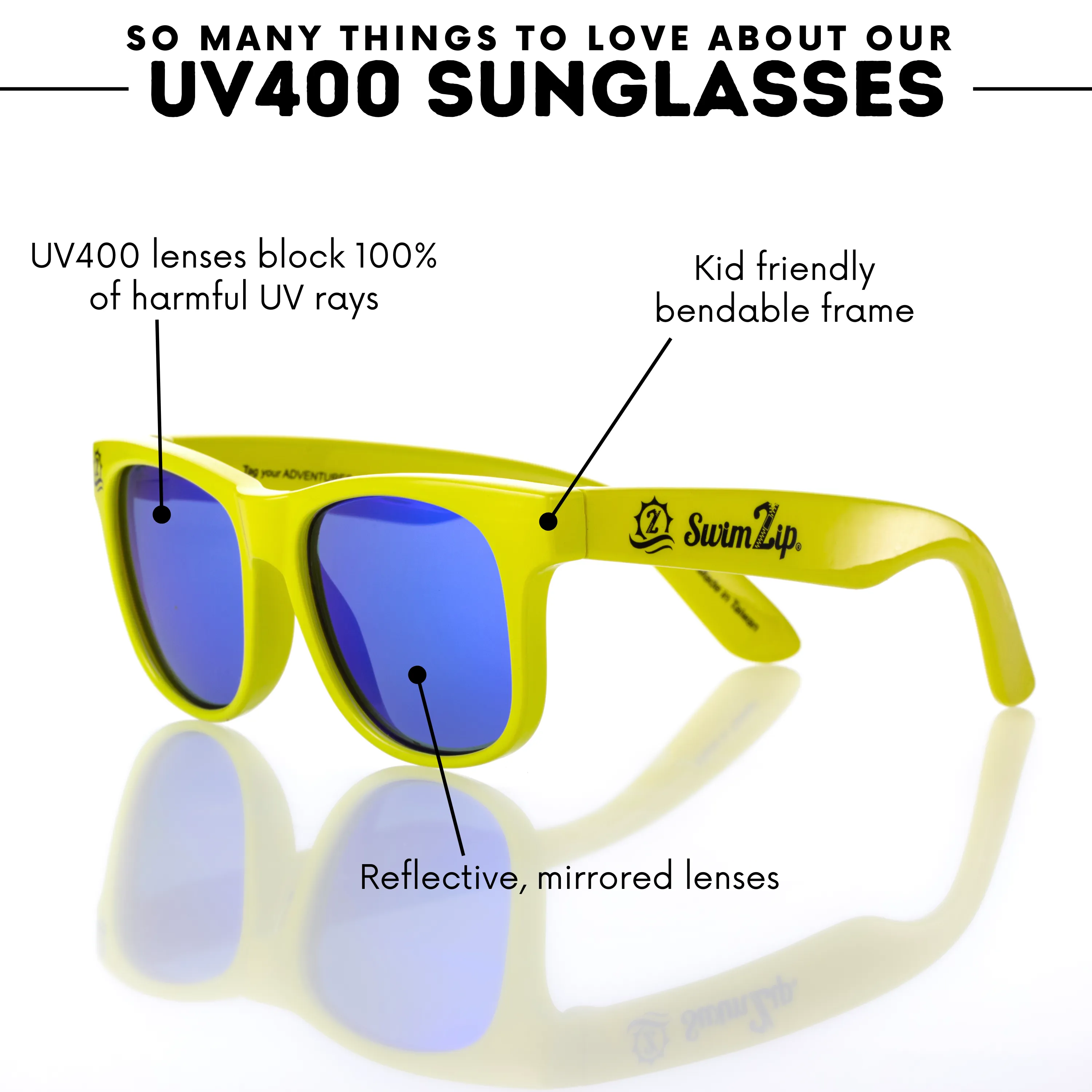 Kids Wayfarer Sunglasses - Sulphur Yellow