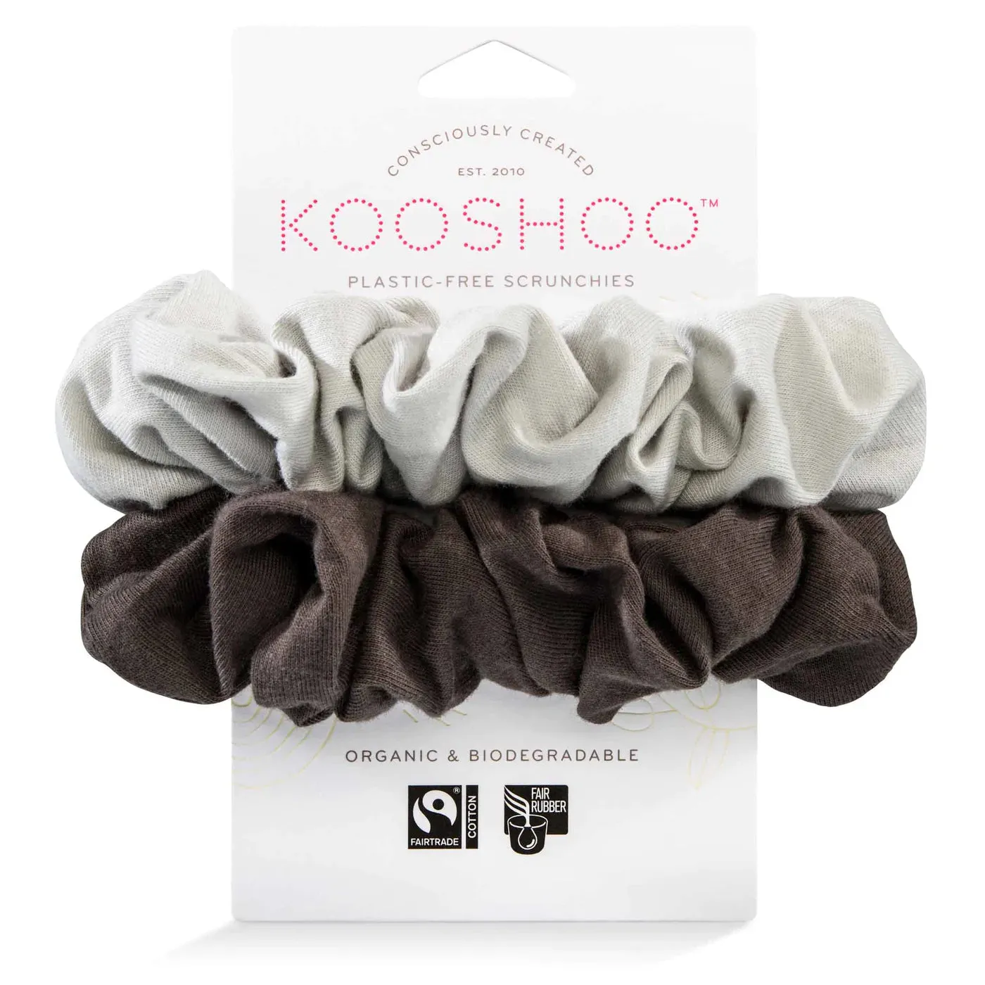 Kooshoo - Organic Plastic-free Scrunchies - Moon Shadow (2 Pack)