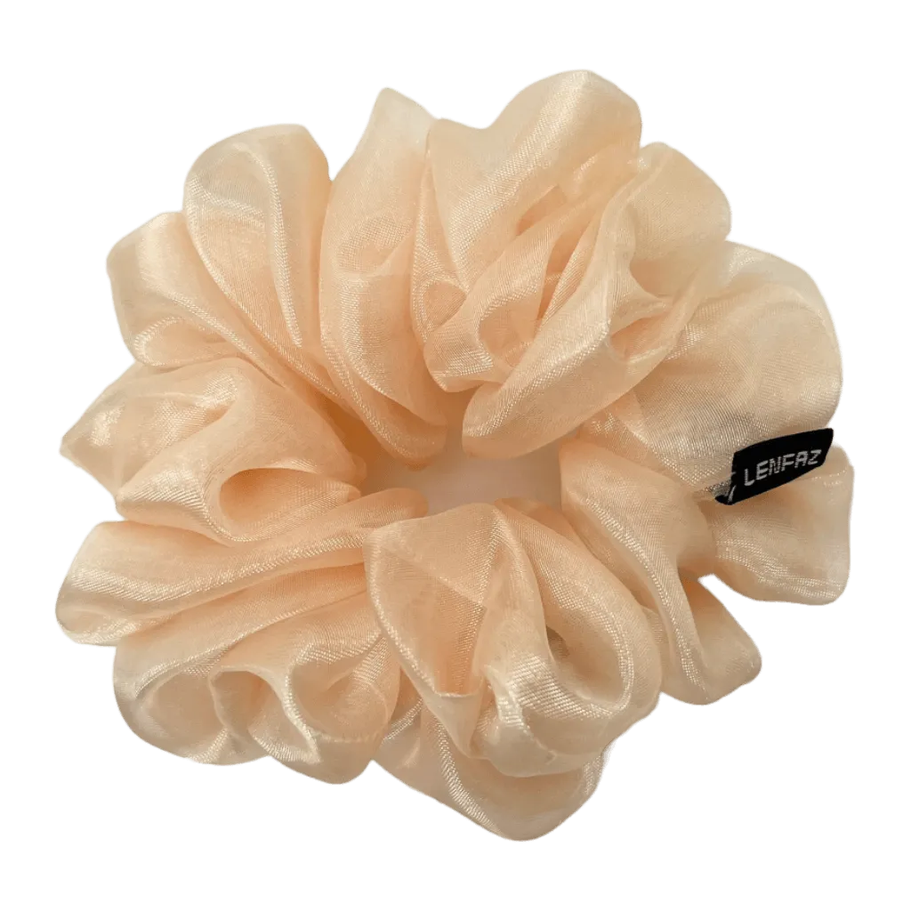 Light Apricot Organza Scrunchie