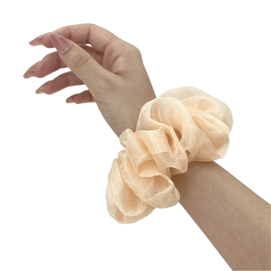 Light Apricot Organza Scrunchie