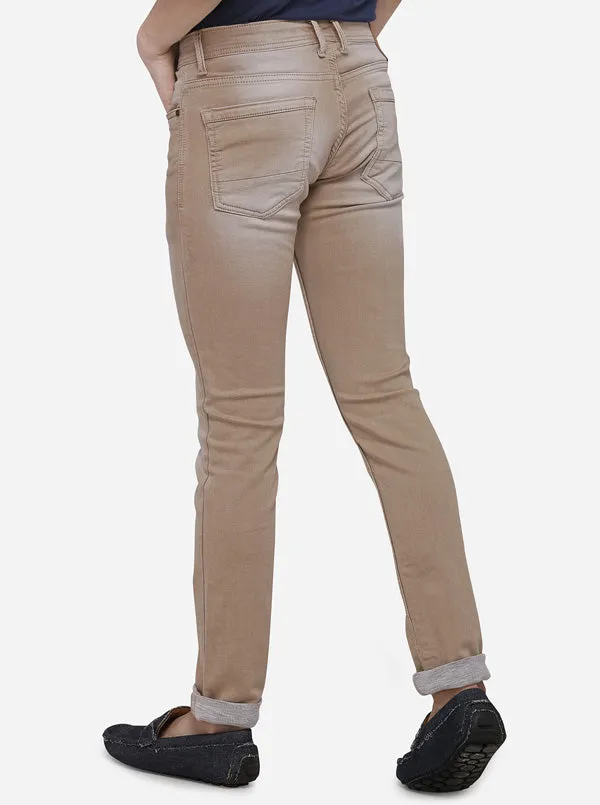 Light Grey Narrow Fit Solid Jeans | JadeBlue