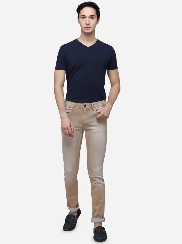 Light Grey Narrow Fit Solid Jeans | JadeBlue