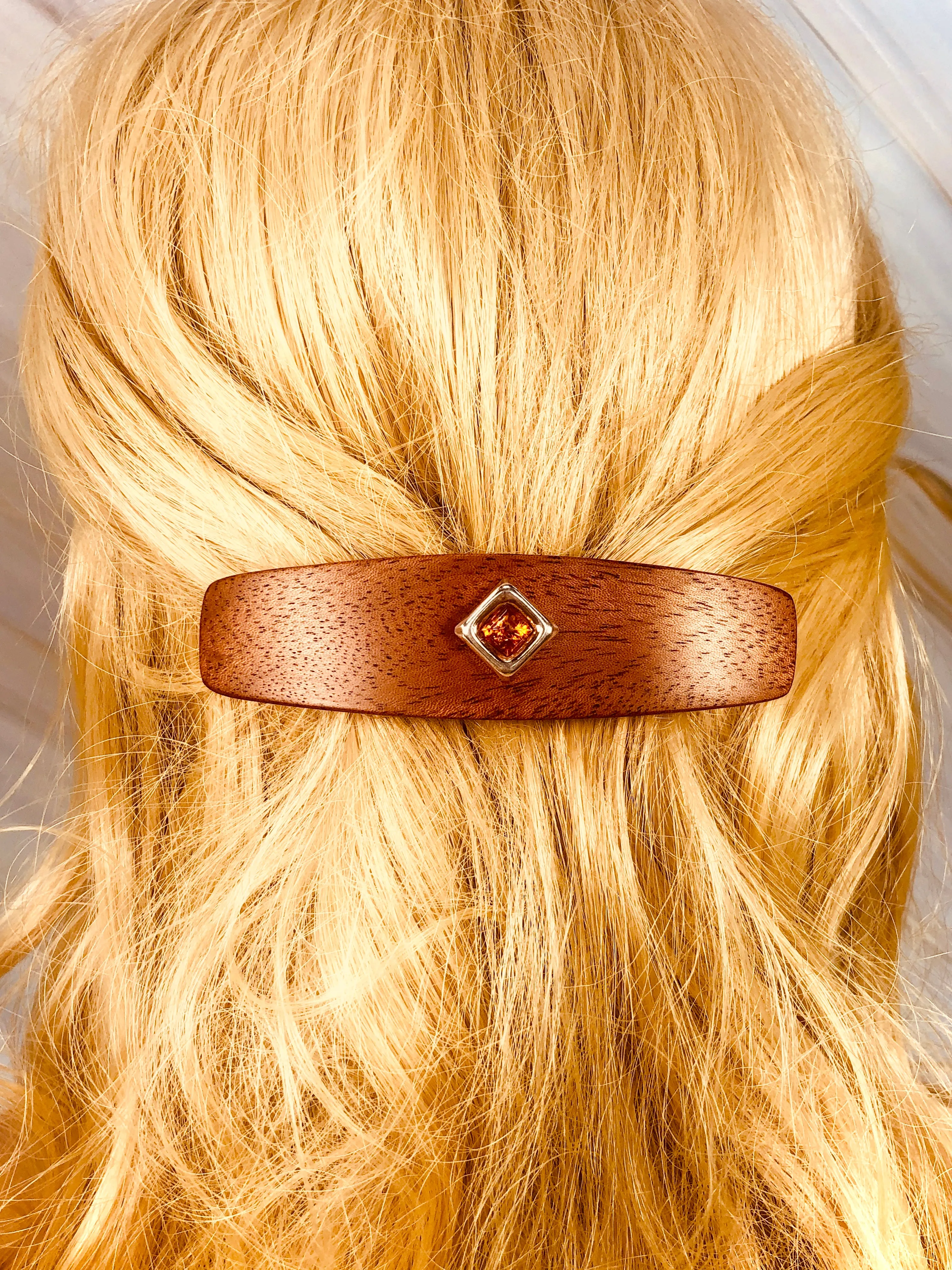 Mahogany Genuine Baltic Amber barrette, Amber Luxury Barrette Elegant Hair Clip