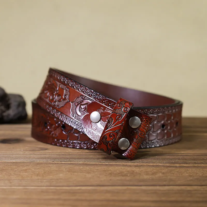 Men's DIY Soaring Eagle Statement Buckle Leather Belt