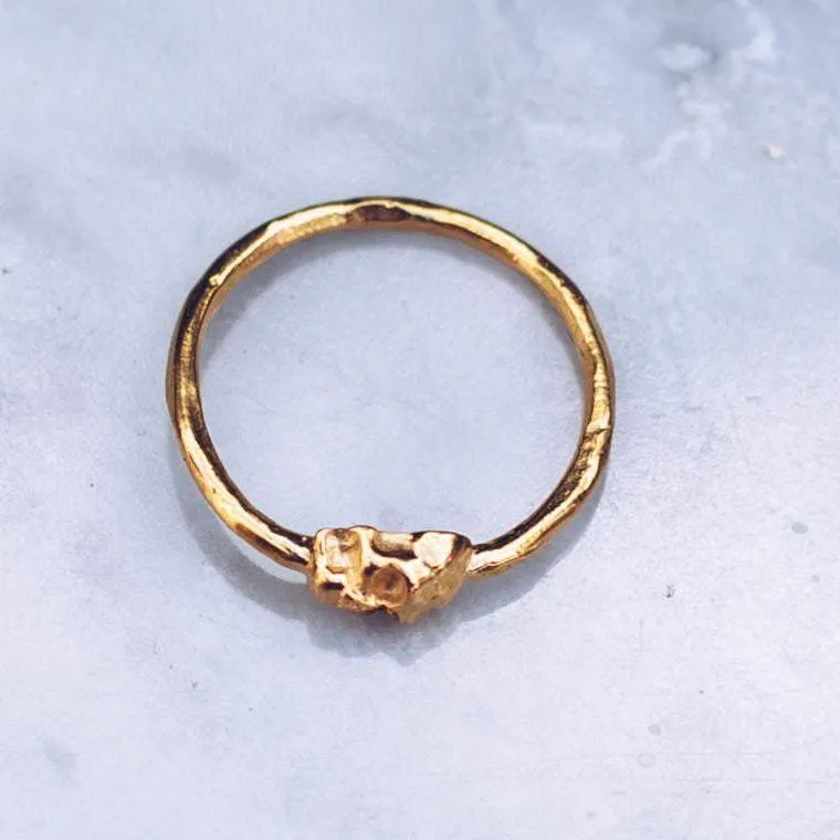 MINI JIVE SKULLS RING | 24K GOLD PLATED