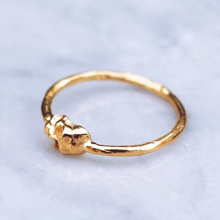 MINI JIVE SKULLS RING | 24K GOLD PLATED