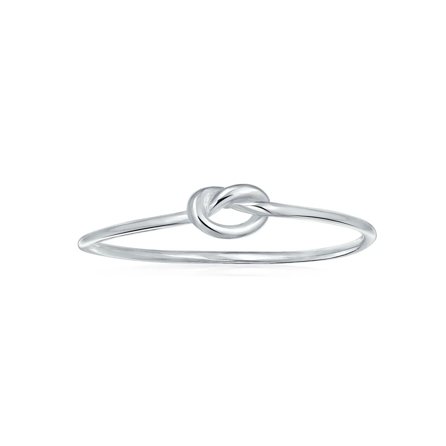 Minimalist Silver Ring: Stackable Infinity Love Knot Sterling Band