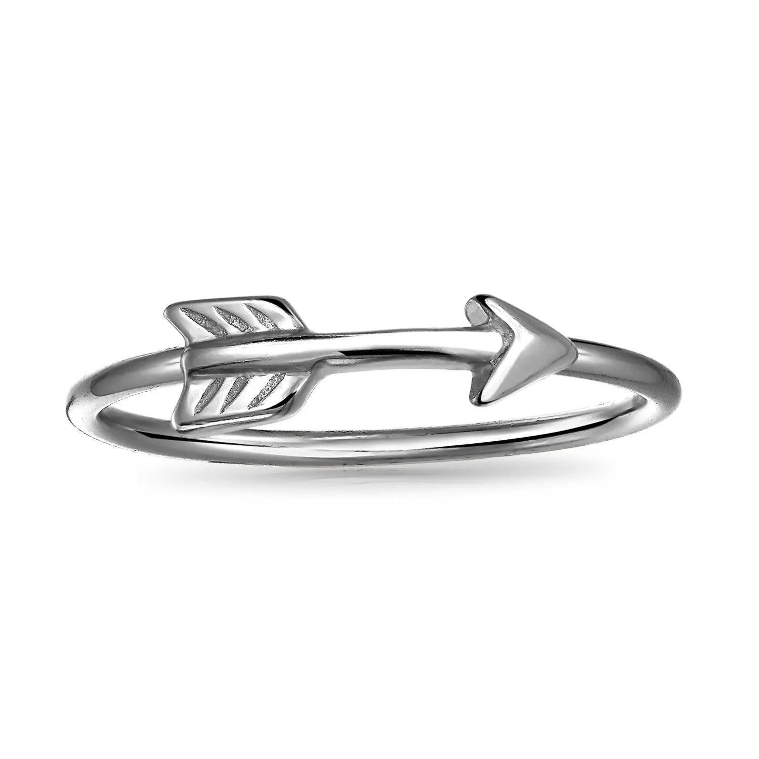 Minimalist Sterling Silver Ring - Cupid's Love Arrow Midi Knuckle Band