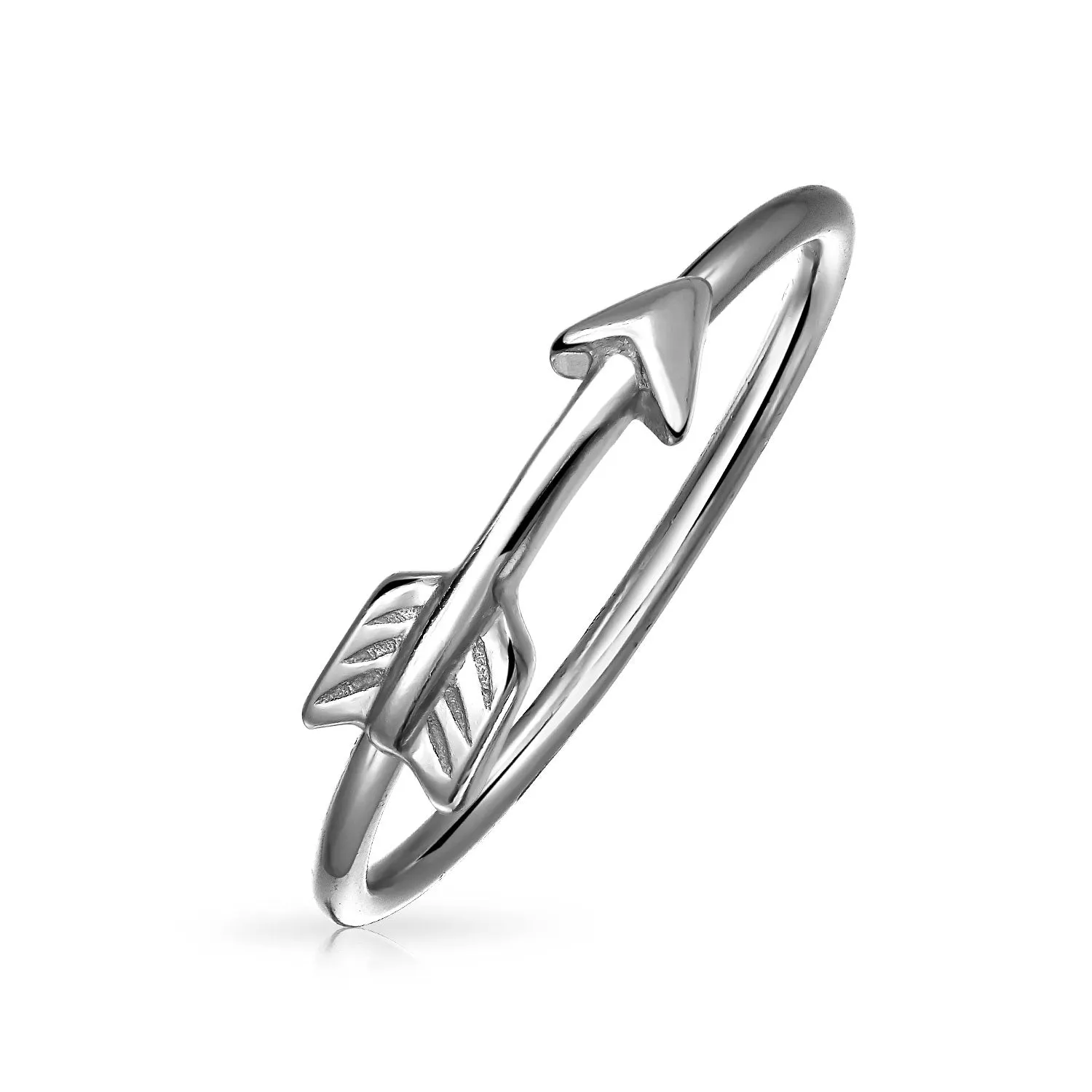 Minimalist Sterling Silver Ring - Cupid's Love Arrow Midi Knuckle Band