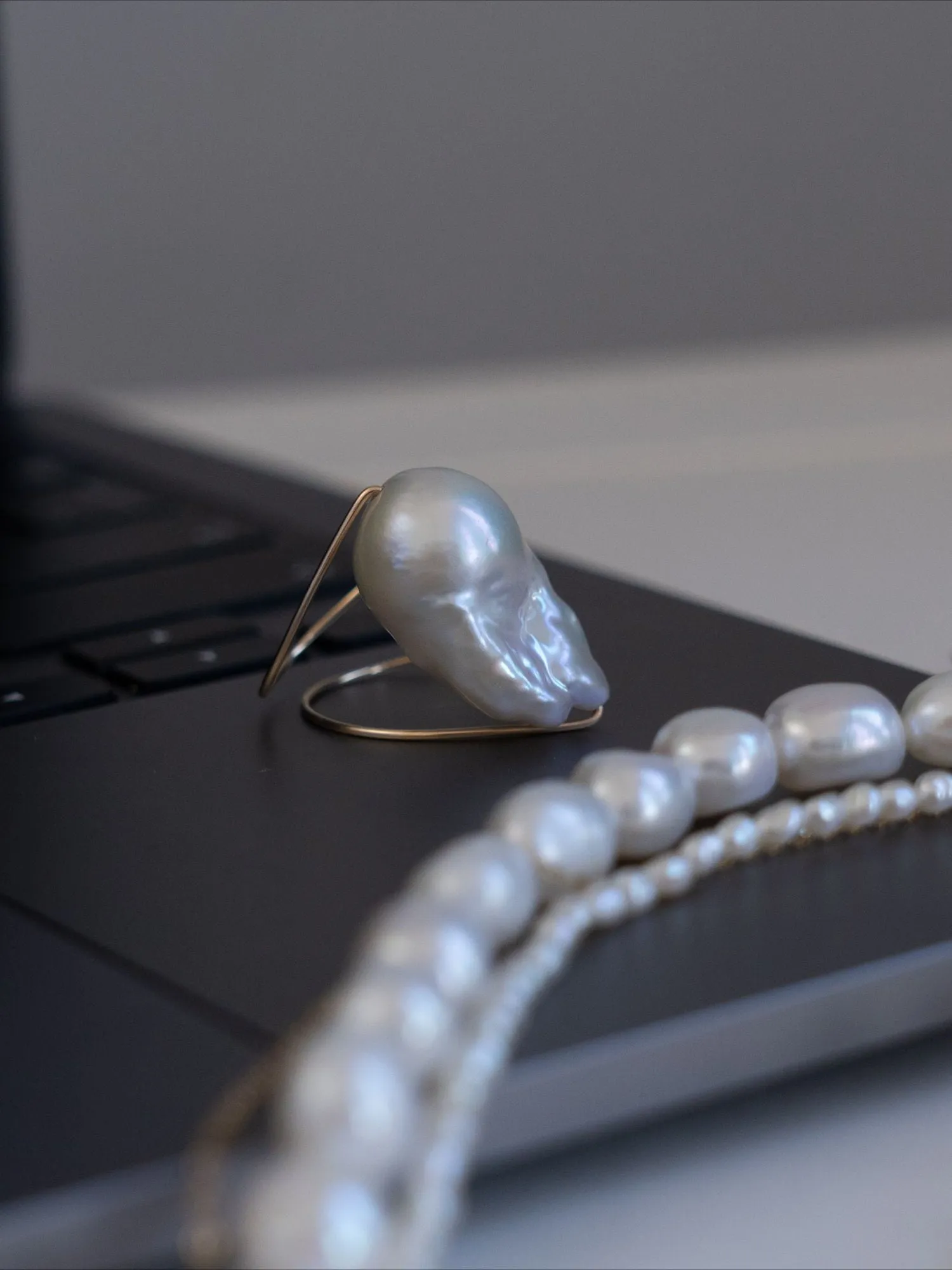 Miracle Series Minimalist Open Baroque Pearl Ring