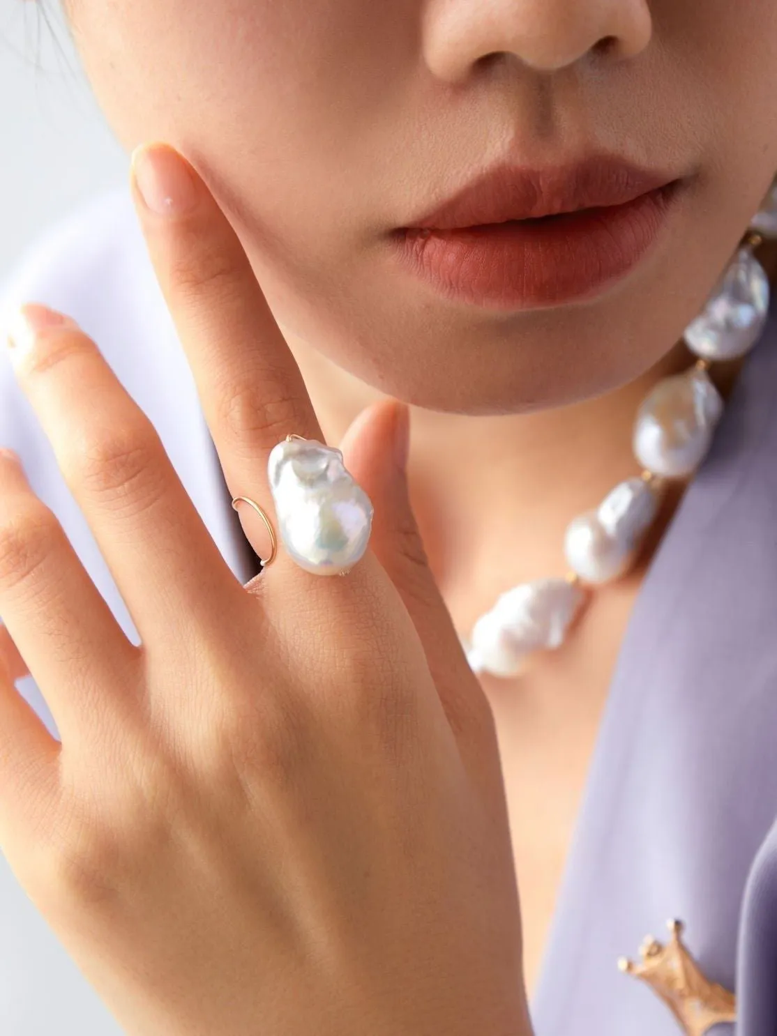 Miracle Series Minimalist Open Baroque Pearl Ring