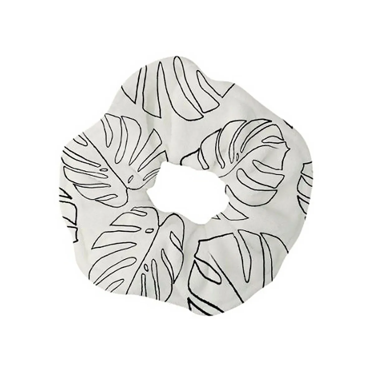 Monstera Outline Towel Scrunchie, Set of 2