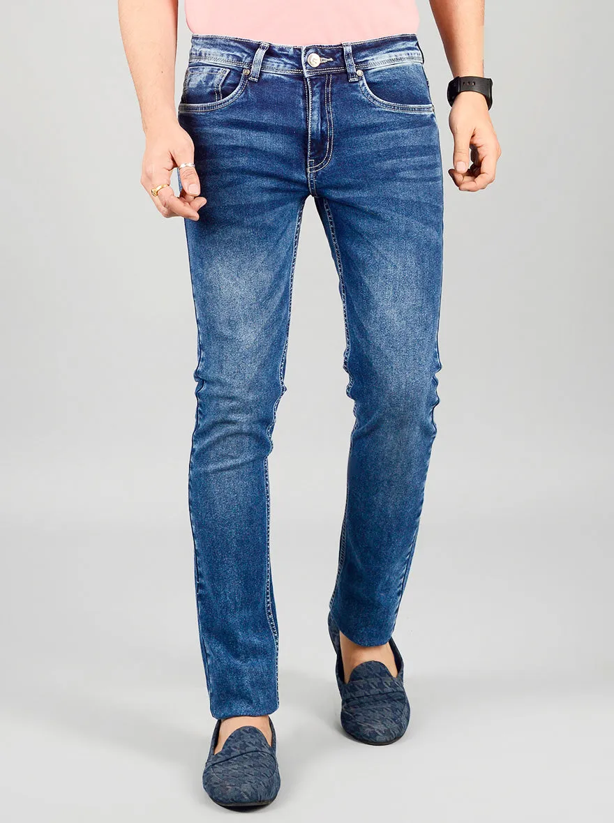 Ocean Blue Washed Narrow Fit Jeans | Greenfibre