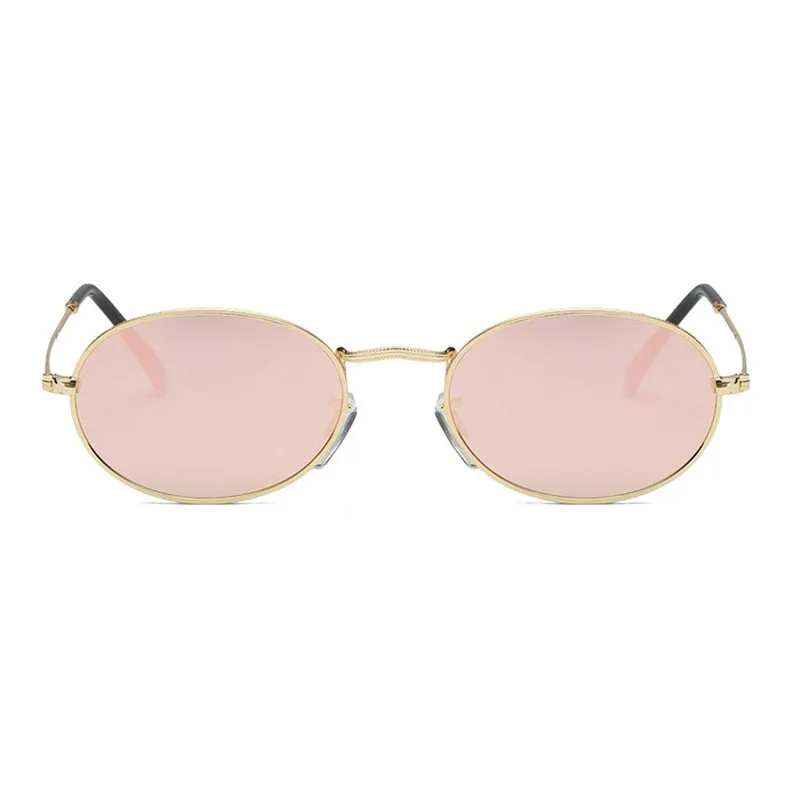 Oval Alloy Frame Retro Sunglasses