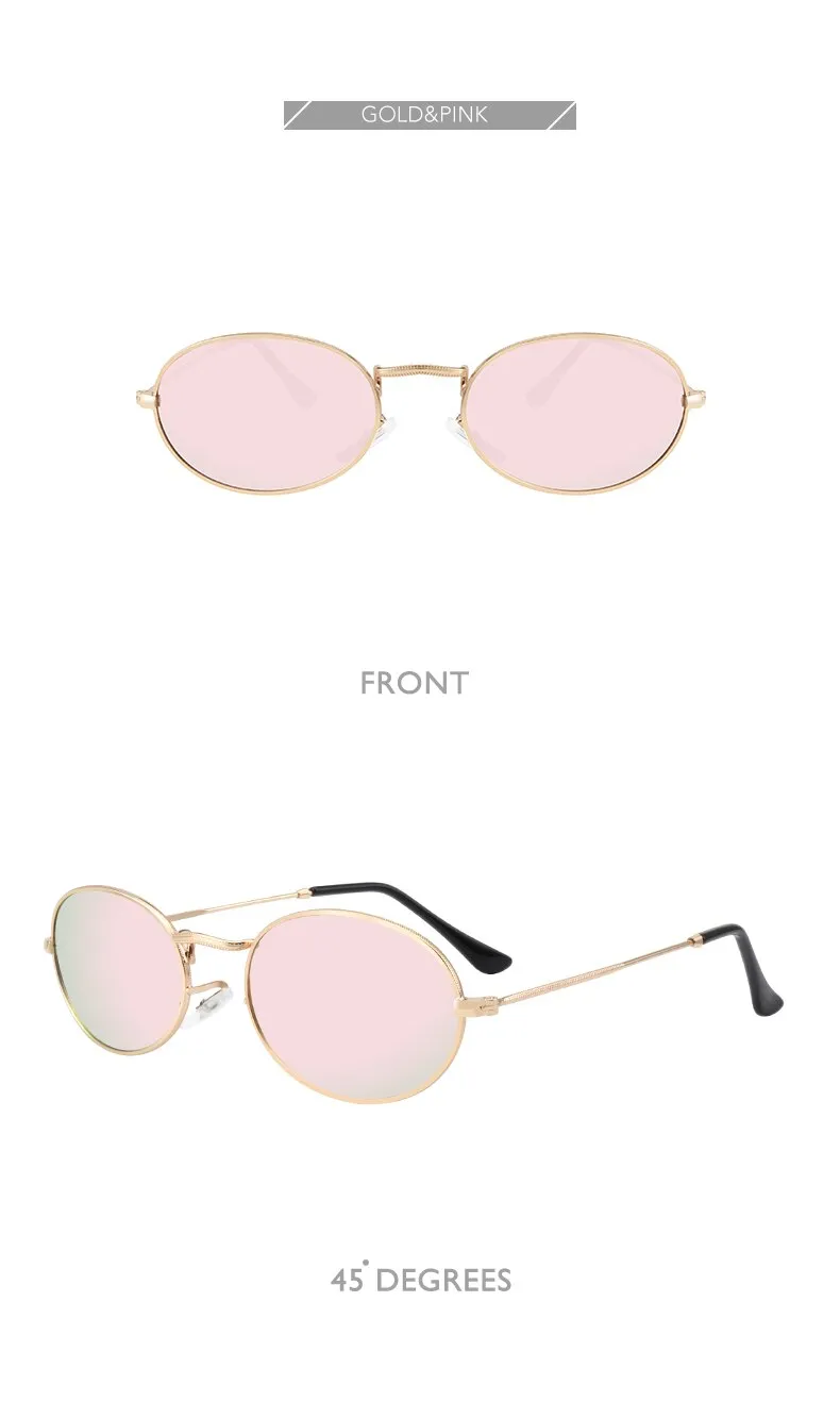 Oval Alloy Frame Retro Sunglasses