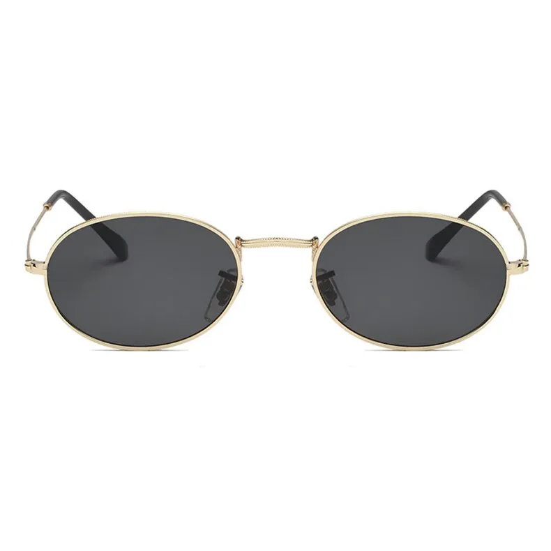 Oval Alloy Frame Retro Sunglasses