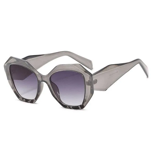 Oversized Retro Polygon Sunglasses