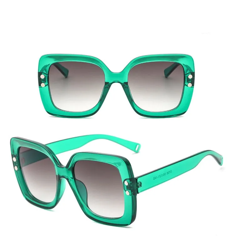 Oversized Sunglasses Women Luxury Transparent Gradient Sun Glasses Big Frame Vintage Eyewear UV400 Glasses(Green)