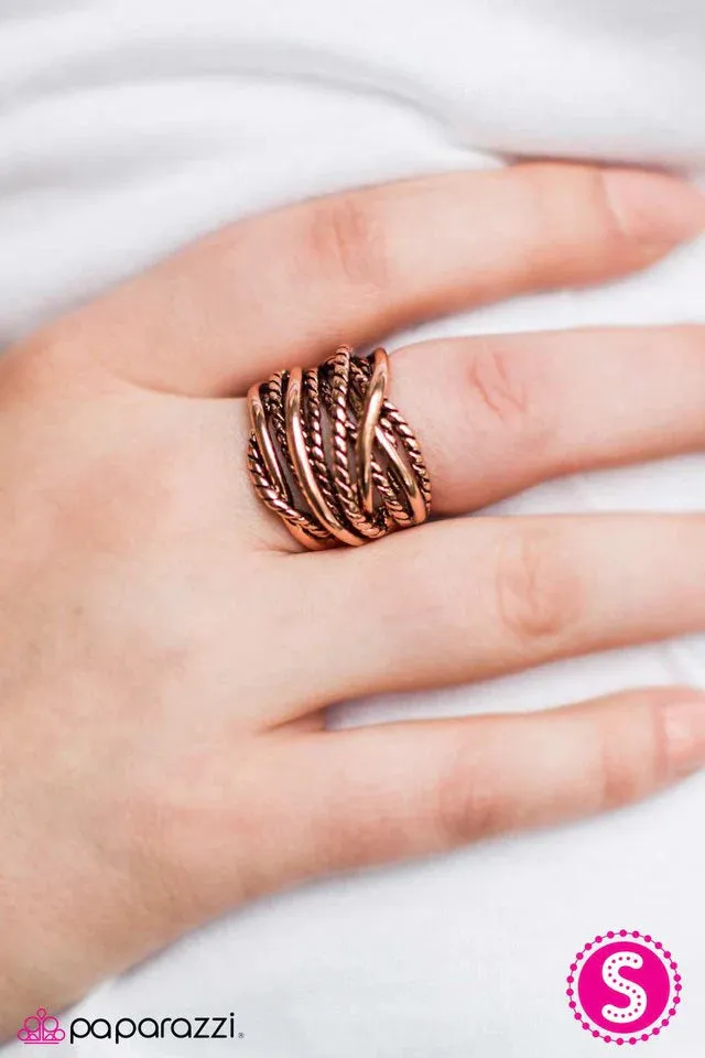 Paparazzi Ring ~ Show Em The Ropes - Copper