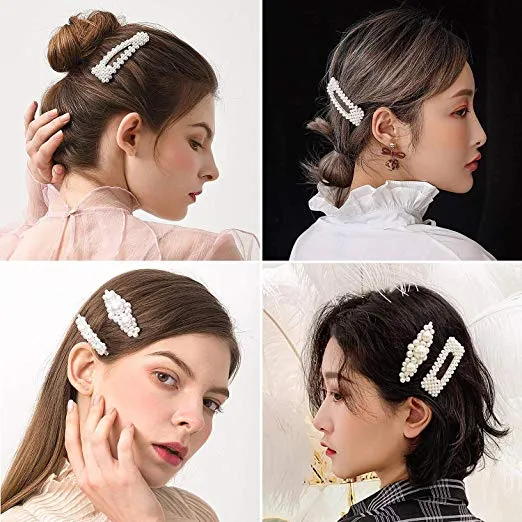 Pearl Hair Barrettes for Women Girls