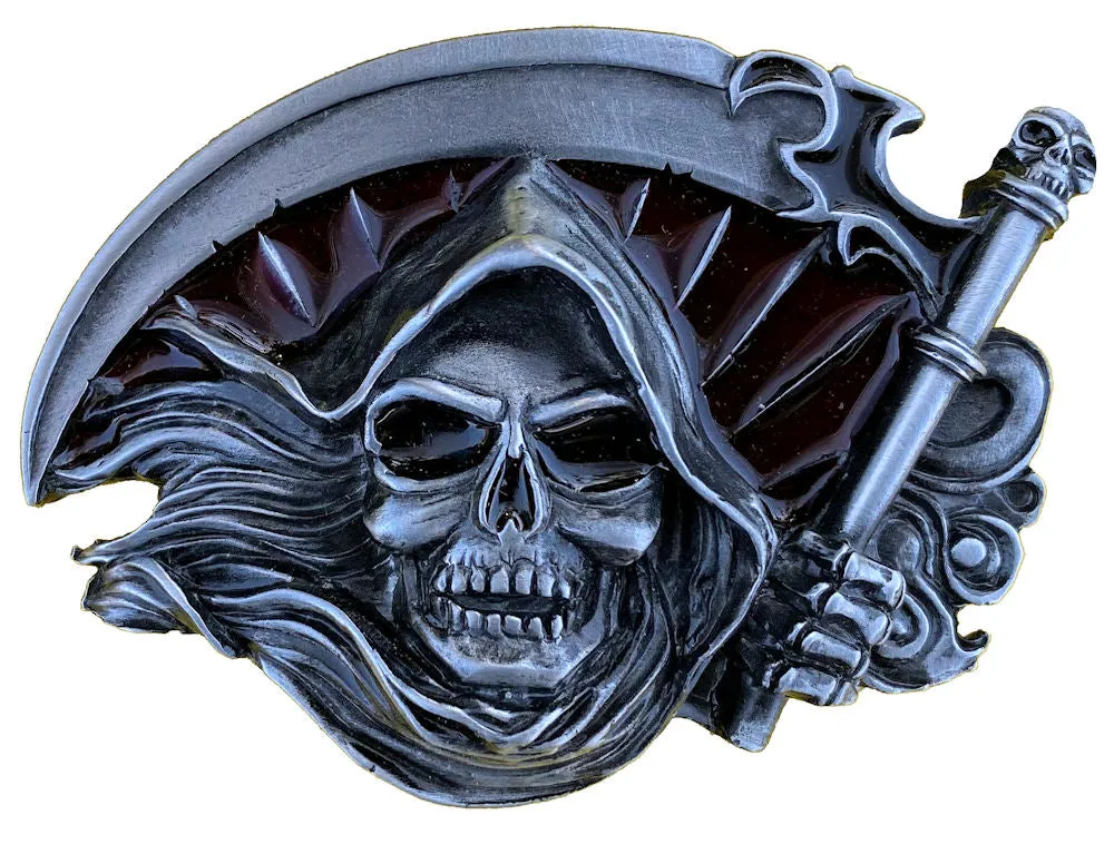 Pewter Grim Reaper Belt Buckle