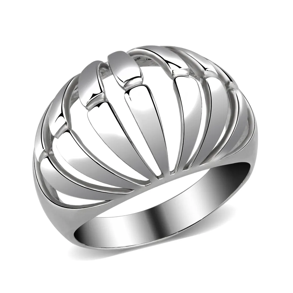 polished Stainless Steel Ring with NoStone in No Stone for Women Style TK3732