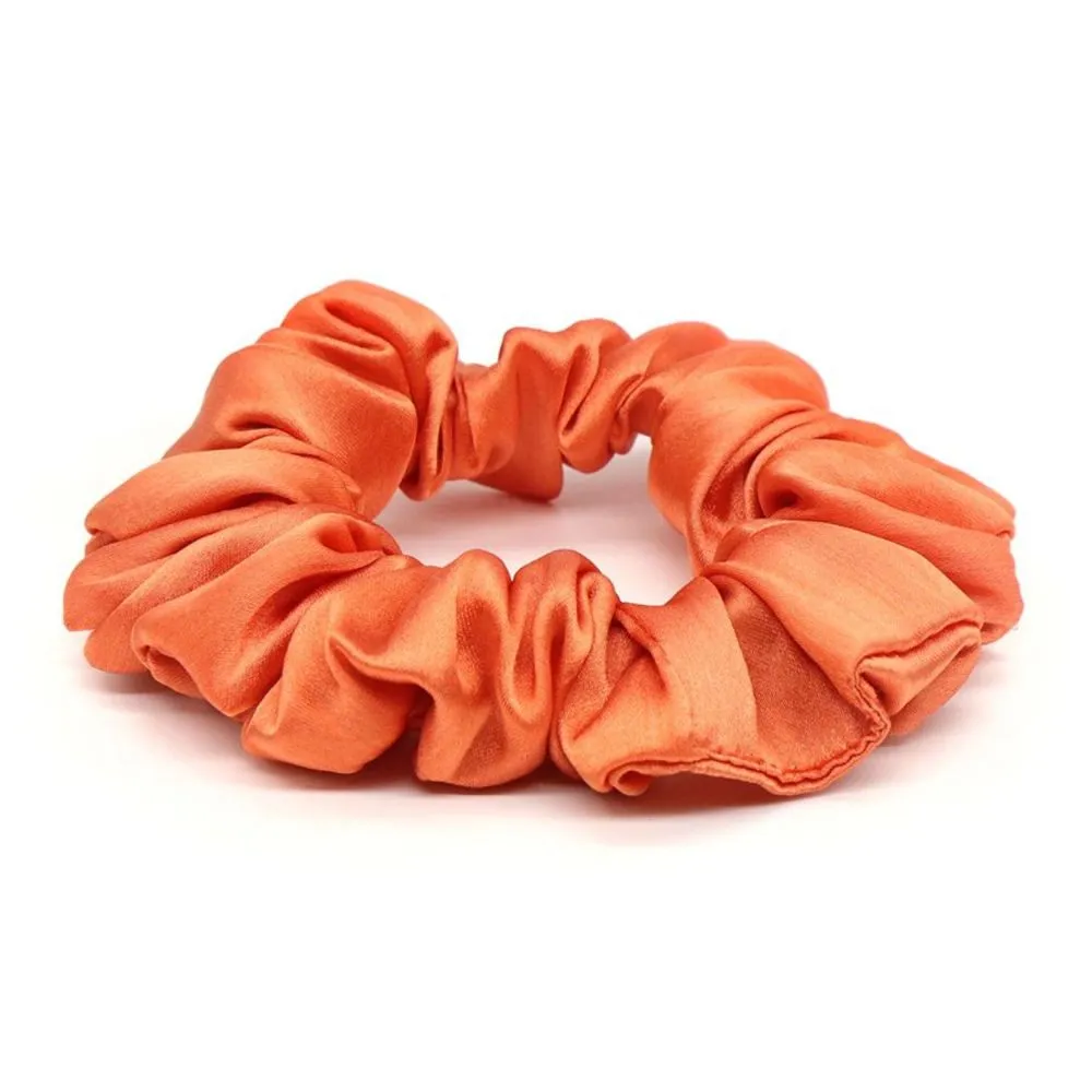 POM Orange and Grey Botanical and Plain Mix Scrunchie Duo