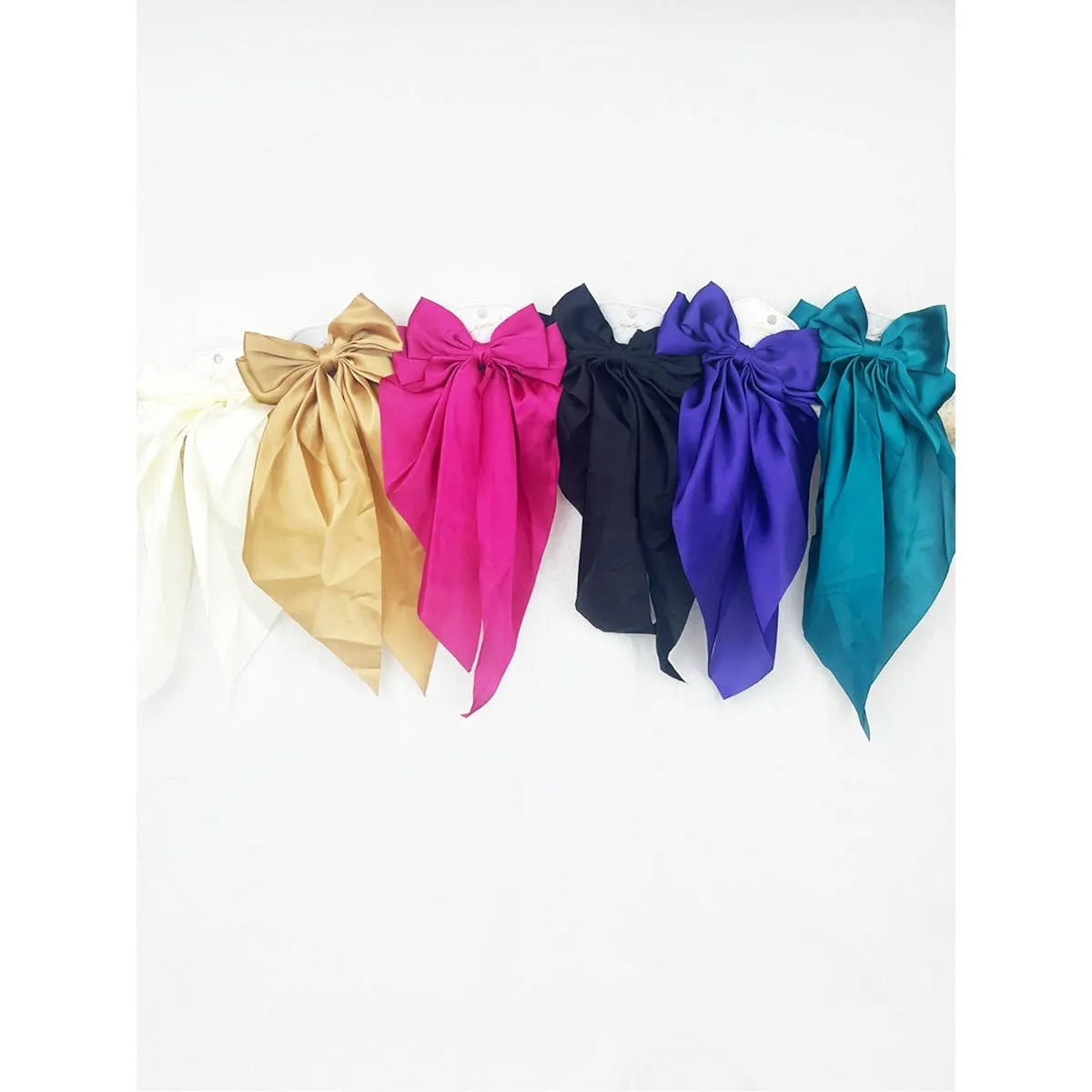 Satin Oversized French Bow Hair Barrettes